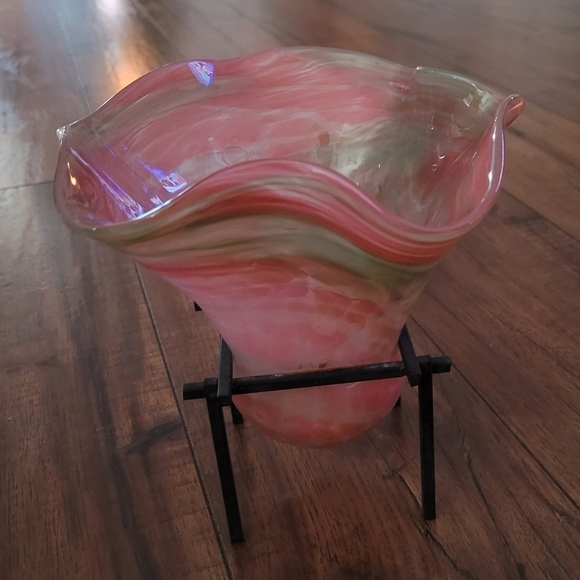 Vintage Garcia Art Glass Multi-color BlownVase - Picture 4 of 7